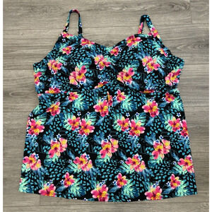 Swimsuits For All Tankini Top Floral Womens Size 34 Beach Vacation Cruise Resort